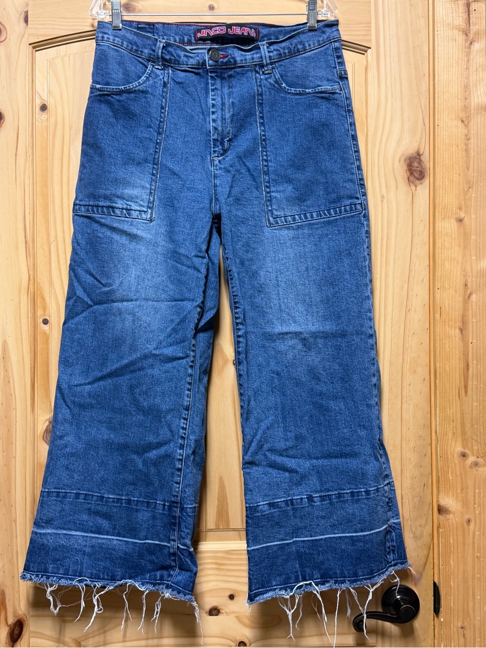 JNCO Wide Leg Distressed Raw Hem Barrel Denim Jeans 17 Women’s Junior’s Vintage
